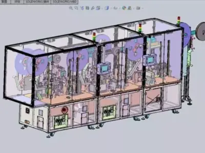 Highly efficient and complex USB type C fully automatic assembly 3D model