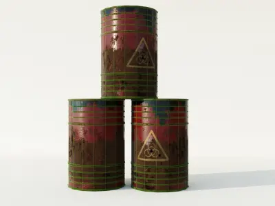 Toxic Barrel Low Poly 3D Model Low-poly 3D model