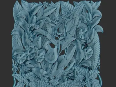 plants wall panel 3D model