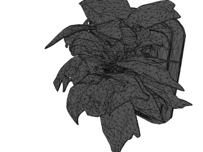Futuristic Wall Planter with Fern 3D model
