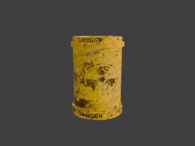 Barrel of nuclear waste Free low-poly 3D model