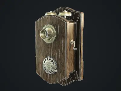 Antique Phone Low-poly 3D model
