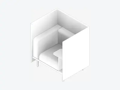 Sofa - Contemporary - Flame - Chair Work Shelf - Right Low-poly 3D model