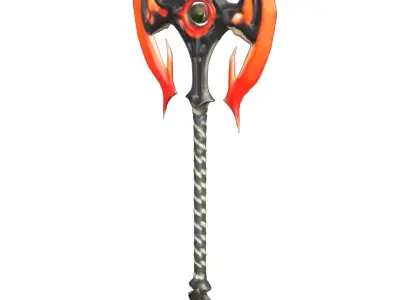 Demonic Battle Axe Low-poly 3D model