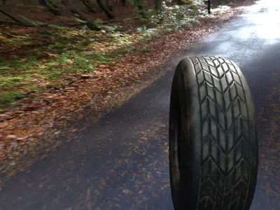 PBR Textured Low Poly Dirty Tire Game Ready Asset 3D Model Low-poly 3D model