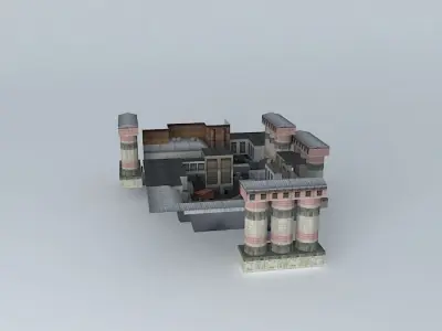 Industrial egyptian temple Free 3D model
