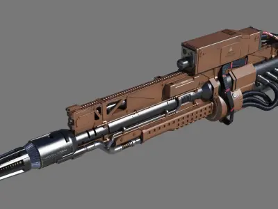 RailGun futuristic weapon 3D model purchase