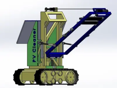 Photovoltaic panels cleaning tracked robot  3D model