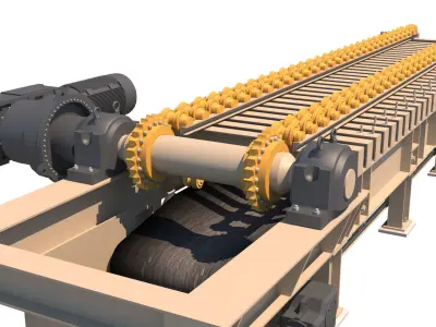 apronfeeders conveyor belt 3D model