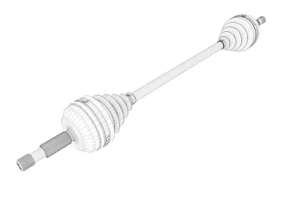Driveshaft with CV-joints 3D model