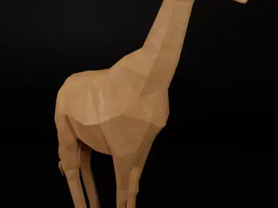 Giraffe - low poly model wooden Free 3D model
