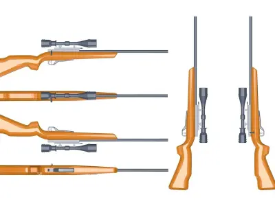Low Poly Hunting Rifle Low-poly 3D model