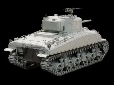 M4A1 Early Production Sherman - BaseMesh 3D model