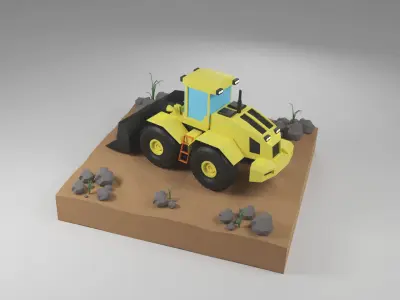 Loader Low Poly 3D Model  Low-poly 3D model