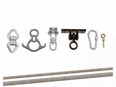 Versatile set of realistic rope and rigging hardware models 3D model