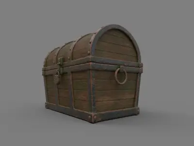 Treasure Chest Low-poly 3D model