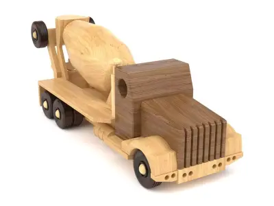 Wooden toy truck 14 3D model