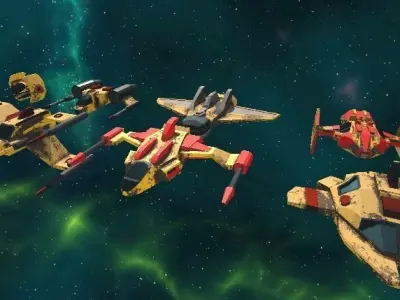 Spaceship lowpoly pack Low-poly 3D model