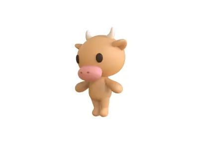 Little animal cute - Cow cute - Character005 Low-poly 3D model purchase