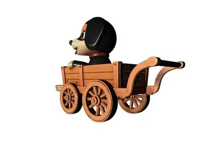 Wooden Cart 3D Printable Model 3D print model order