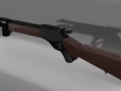 Rifle gun Low-poly 3D model purchase
