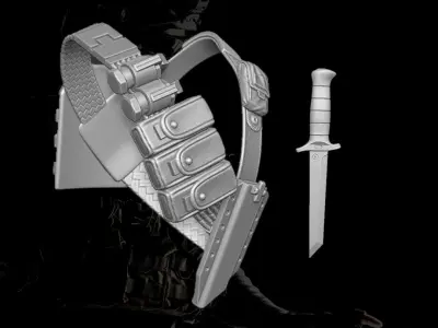 Modern Ninja Bandolier Kit 3D printable file for Action Figures 3D print model