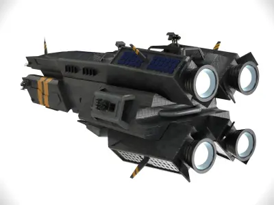 spaceship 0122 cruiser low poly Low-poly 3D model