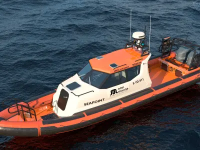  Motor Boat Orange Waverider 1060 GRP 