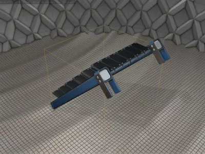 Sci-Fi Stairs - 14- Blue Version Low-poly 3D model
