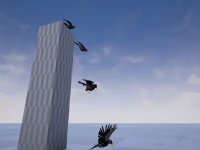 Poly Art Ravens and Crows Low-poly 3D model