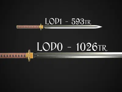 Sword A1 Low-poly 3D model