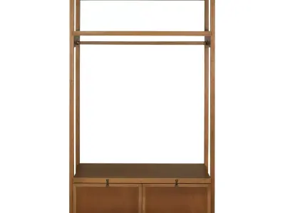 Minimalist wooden wardrobe 3D model