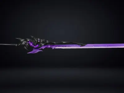 Futuristic Sword Low-poly 3D model 8