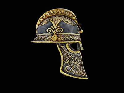 gladiator gold helmet 3D model