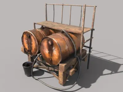 Barrel Oil Platform 3D model