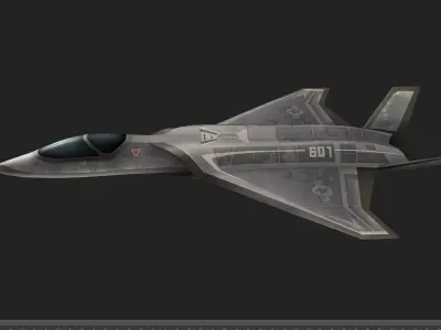 F-X  NGAD concept aircraft painted game model Low-poly 3D model Low-poly 3D model