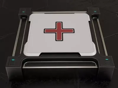 Game ready First Aid Box Low-poly 3D model