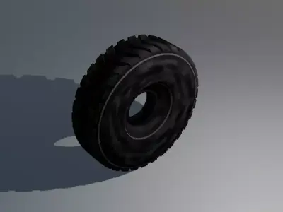  Tractor Tire Free low-poly 3D model