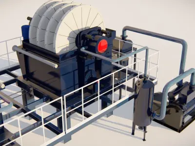 vacuum disc filter 3D Model 3D model