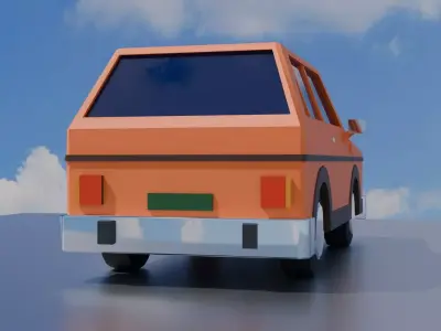 Station Wagon Car Low-poly 3D model purchase