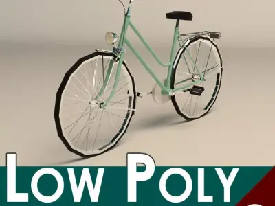 Low Poly Ladies Bike Low-poly 3D model