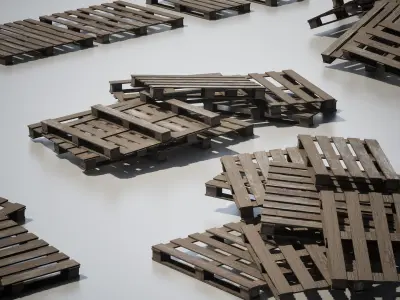 Industrial Wood Pack 01 Low-poly 3D model