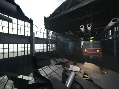 Modular Abandoned Depot for UE4 and Unity Full Complete 3D Model Pack
