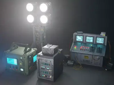 Industrial Research Lab PACK Low-poly 3D model