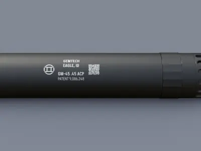 Gemtech GM-45 suppressor Low-poly 3D model