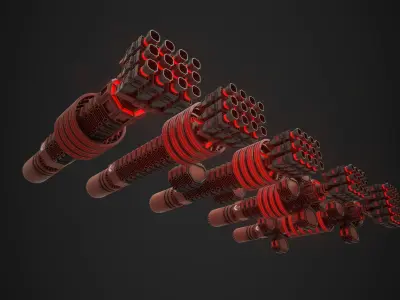 Modular Spaceship Three Low-poly 3D model
