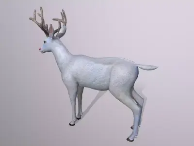 White deer Low-poly 3D model