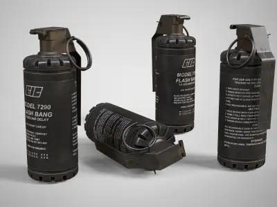 7290 Flashbang Hand Grenade AAA Game Ready Low-poly 3D model