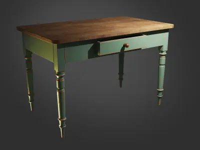 The old table Low-poly 3D model