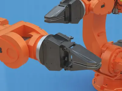 ABB IRB 7600 with Gripper Orange Rigged for Maya 3D model